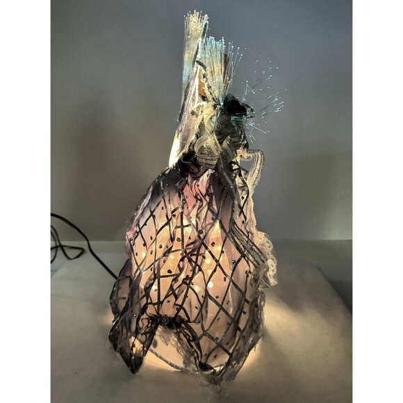 Fiber Optic Light-Up Angel Tree Topper Porcelain Blue Color-changing Christmas - Picture 16 of 16